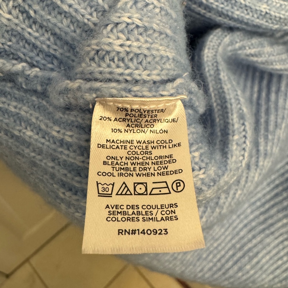 LOFT Soft Blue Ribbed Cardigan - Picture 5 of 5